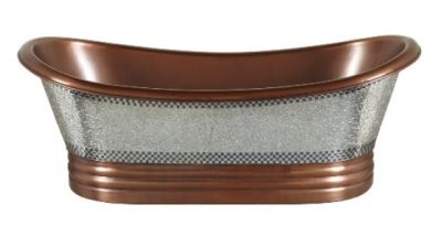 COPPER BATH TUB(CLICK PHOTO)
                             PRODUCTS DETAIL
ITEM NO :        SE-78619
DESCRIPTION: MOSAIC COPPER BATH TUB
SIZES IN MM: L-1676.4 MM X W-711.2 MM X H-711.2 MM
FINISH: COPPER ANTIQUE INSIDE & MOSAIC OUTSIDE
MATERIAL: 100% COPPER THICKNESS: 16 GAUGE
WEIGHT: 45.000 KG
MINIMUM ORDER QTY: 1 TO 5 PIECES
DELIVERY TERMS: F.O.B. & C.I.F.
PRICE OPTIONS ARE IN: US DOLLARS & EURO & GB.POUND

ASK FOR PRICES
