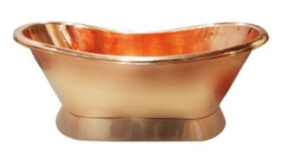 COPPER BATH TUB(CLICK PHOTO)
                                PRODUCTS DETAILS
ITEM NO:         SE-78623
DESCRIPTION: COPPER BATH TUB FULL POLISH
SIZES IN MM : L-1680 X W-725 X H-715
OUTSIDE DEPTH AT CENTRE: 24"
INSIDE DEPTH AT CENTRE: 18.5"
FINISH: PLAIN POLISH INSIDE AND OUTSIDE
MATERIAL: 100% COPPER THICKNESS: 16 GAUGE
WEIGHT: 45.000 KG
MINIMUM ORDER QTY: 1 TO 5 PIECES
DELIVERY TERMS: F.O.B. & C.I.F.
PRICE OPTIONS ARE IN: US DOLLARS & EURO & GB.POUND

ASK FOR PRICES
