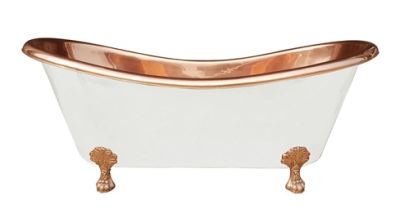 COPPER BATH TUB(CLICK PHOTO)
                             PRODUCTS DETAIL

ITEM NO :        SE-78635
DESCRIPTION: COPPER BATH TUB CLAW FOOT
SIZES IN MM: L-1676.4 X W-711.2 X H-711.2
FINISH: POLISH INSIDE AND POWDER COATED
MATERIAL: 100% COPPER
THICKNESS: 16 GAUGE WEIGHT: 45.000 KG
MINIMUM ORDER QTY: 1 TO 5 PIECES
DELIVERY TERMS: F.O.B. & C.I.F.
PRICE OPTIONS ARE IN: US DOLLARS & EURO & GB.POUND

ASK FOR PRICES

