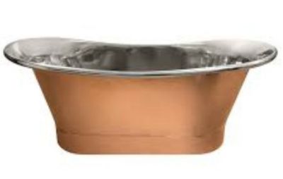COPPER BATH TUB(CLICK PHOTO)
                               PRODUCTS DETAILS

ITEM NO :        SE-78657
DESCRIPTION: DOUBLE ENDED SLIPPER ROLL TOP BATH TUB
SIZES IN MM: L-1700 X W-710 X H-710
FINISH: COPPER POLISH OUTSIDE AND INSIDE NICKEL
MATERIAL: 100% PURE COPPER
THICKNESS: 16 GAUGE WEIGHT: 48.00 KG
MINIMUM ORDER QTY: 1 TO 5 PIECES
DELIVERY TERMS: F.O.B. & C.I.F.
PRICE OPTIONS ARE IN: US DOLLARS & EURO & GB.POUND

ASK US FOR PRICES
