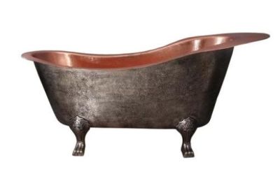 COPPER BATH TUB(CLICK PHOTO)
                              PRODUCTS DETAILS
ITEM NO :        SE-78656
DESCRIPTION: NAPLES COPPER SLIPPER BATH TUB W/ COPPER FEET
SIZES IN MM: L-1854.2 X W-914.4 X H-863.6
FINISH: COPPER POLISH INSIDE AND ANTIQUE COPPER OUTSIDE
THICKNESS: 16 GAUGE WEIGHT: 50.000 KG
MATERIAL: 100% COPPER
MINIMUM ORDER QTY: 1 TO 5 PIECES
DELIVERY TERMS: F.O.B. & C.I.F.
PRICE OPTIONS ARE IN: US DOLLARS & EURO & GB.POUND

ASK US FOR PRICES
