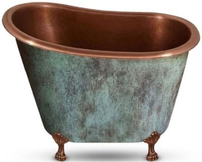 COPPER BATH TUB(CLICK PHOTO)
                             PRODUCT DETAILS
ITEM NO:         SE-78661
DESCRIPTION: ART NOUVEAU JAPANESS COPPER BATH TUB
DIMENSIONS: (MM) L-1245 X W-795 X H-831
MATERIAL: 100% COPPER
FINISH: ANTIQUE MINT GREEN PATINA
THICKNESS: 16 GAUGE
WEIGHT: 45.000 KGS
MINIMUM ORDER QTY: 1 TO 5 PIECES
DELIVERY TERMS: F.O.B. & C.I.F.
PRICE OPTIONS ARE IN: US DOLLARS & EURO & GB.POUND

ASK FOR PRICES
